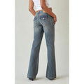 Washed Distressed Slim-fit Vintage-style Bootcut Jeans
