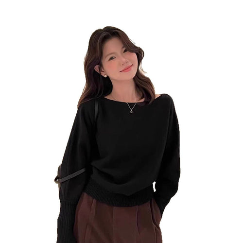 Korean-style Elegant Red Long-sleeve Knit 